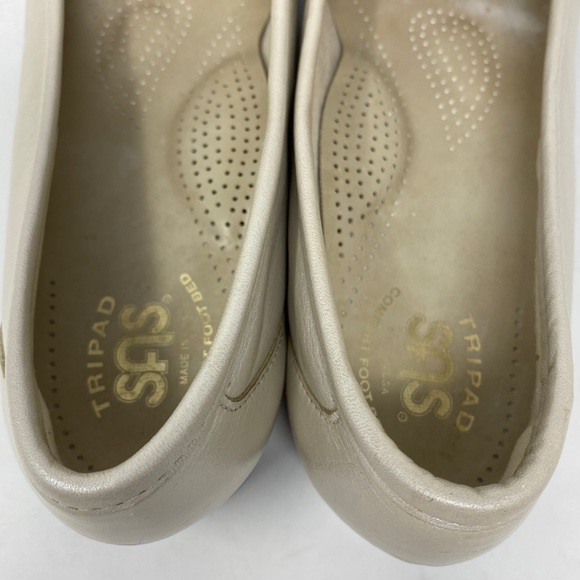 SAS 8.5 Leather Ivory Pearlized Comfort Shoes - Picture 5 of 6